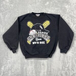 Vtg Chicago White Sox Sweatshirt Youth Boys 6/7 Black CSA MLB Baseball Sports